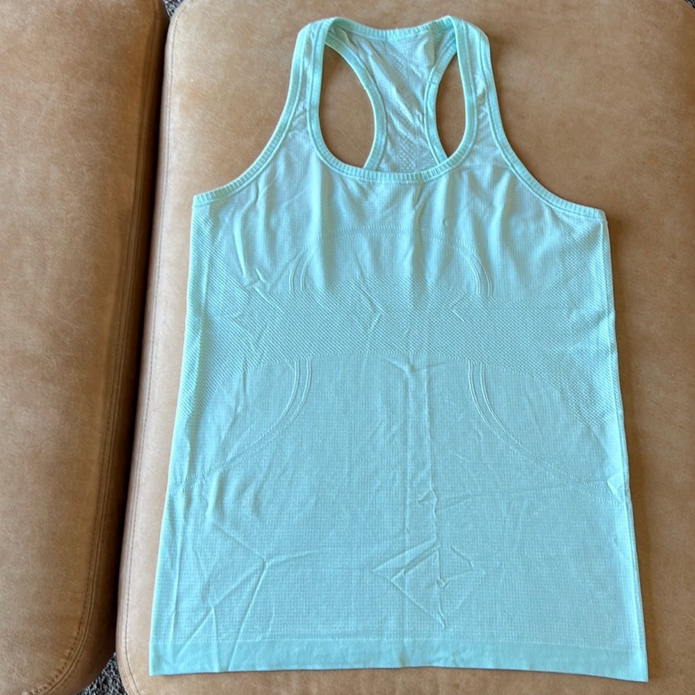 lululemon, Swiftly, Racerback, Size 10, light mint green color. Like new.